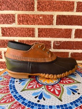 L.L. Bean Gumshoe Mens 9 Fits Like 8 Brown Leather Rubber Duck Shoes USA Made